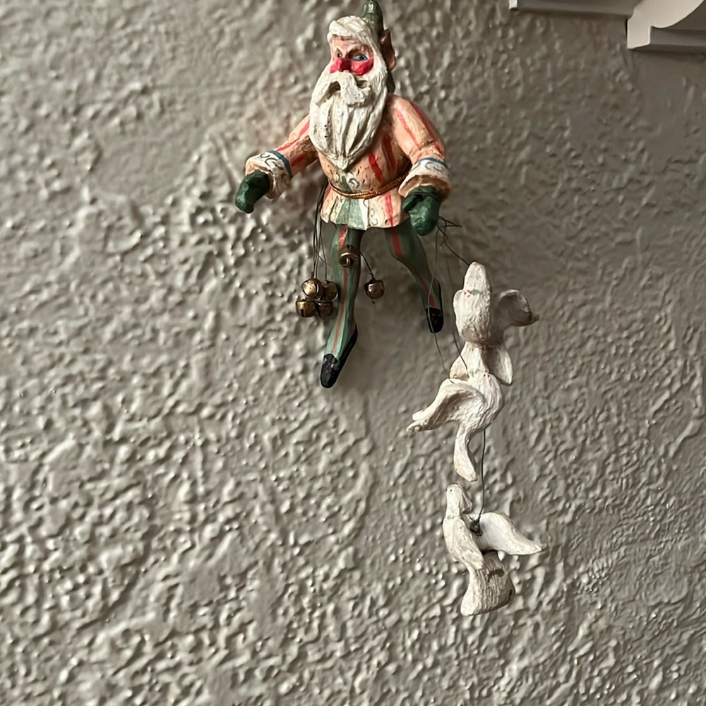 House of Hatten Enchanted Forest Santa Elf Ornament with Doves